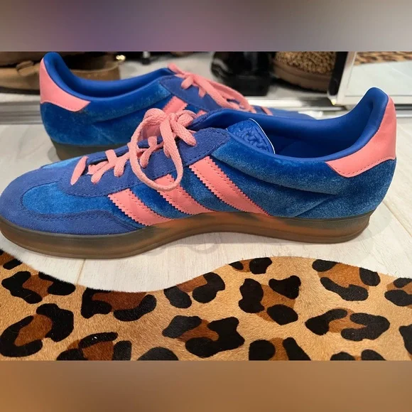 Adidas Gazelle Indoor Women's Shoes - Blue and Pink - Picture 7 of 8